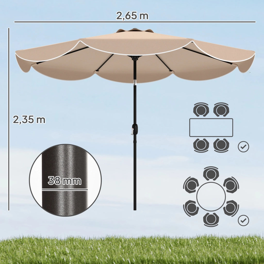 Ombrellone da Giardino ¨C Zephmum ¨C ?2,7 m, Caqui, Inclinazione Regolabile
