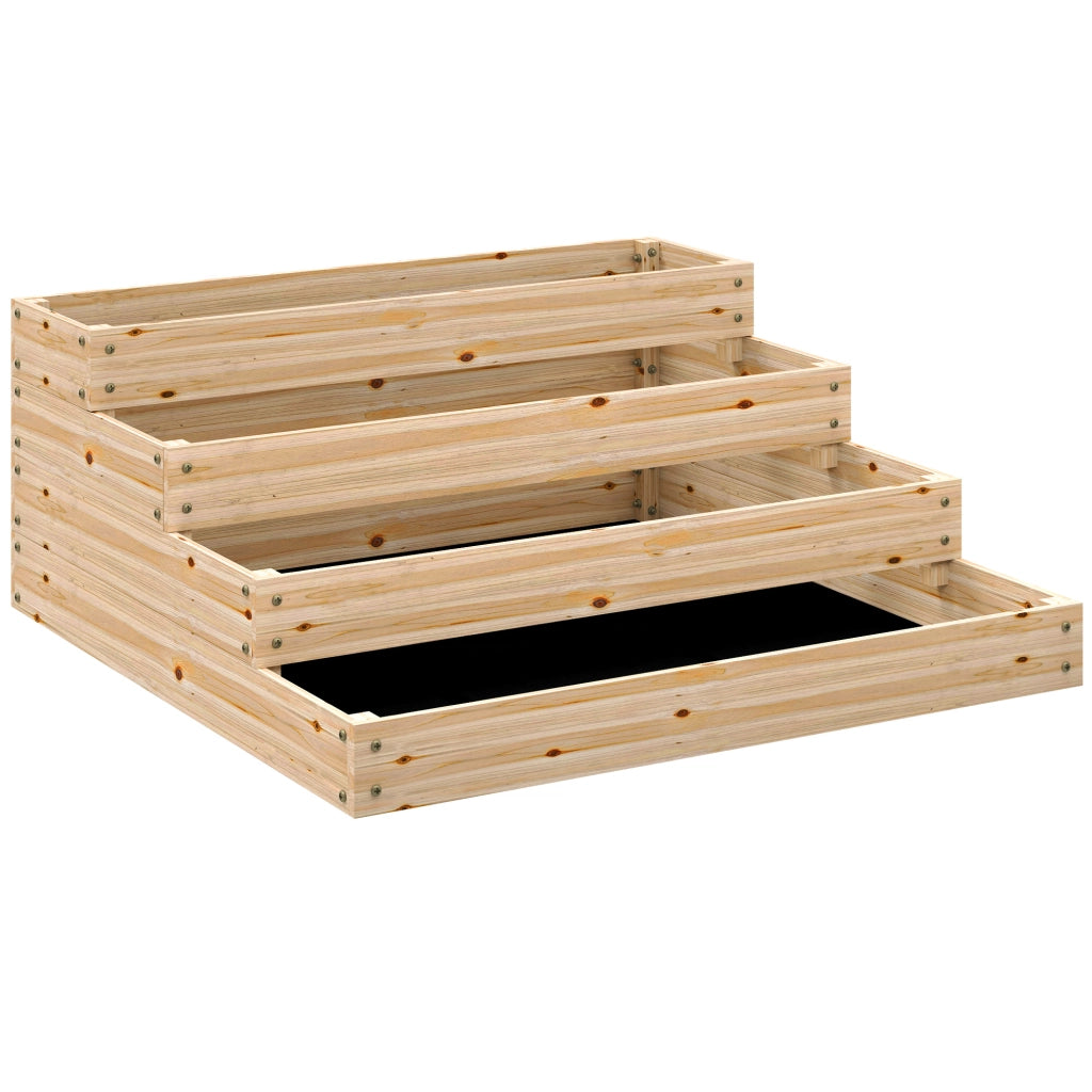Casetta da giardino 4 livelli per orto ¨C zephmum ¨C 113x113x46 cm legno naturale