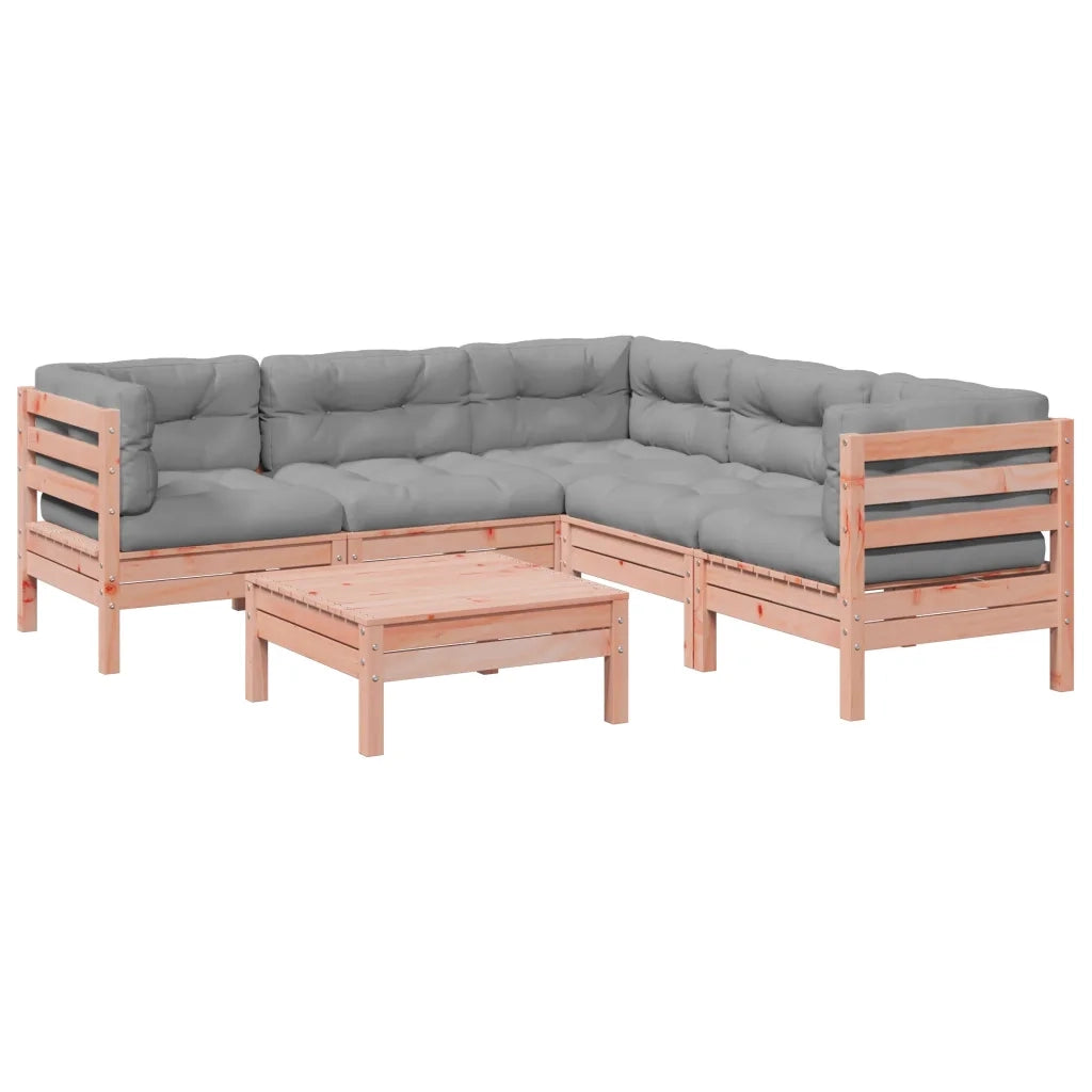 Set Divani Giardino 6 pz Cuscini Legno Massello Abete Douglas 3299450