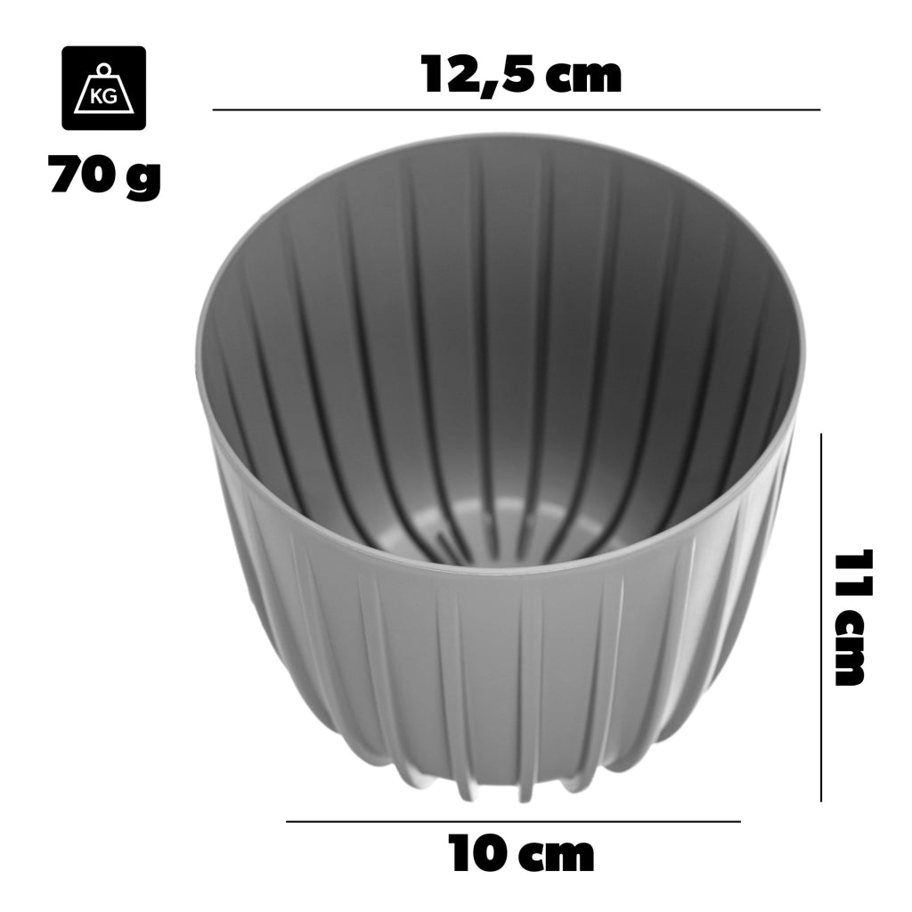 Vaso da fiori KADAX, vaso da fiori, coprifiori, 12,5 cm, rotondo, plastica, grigio