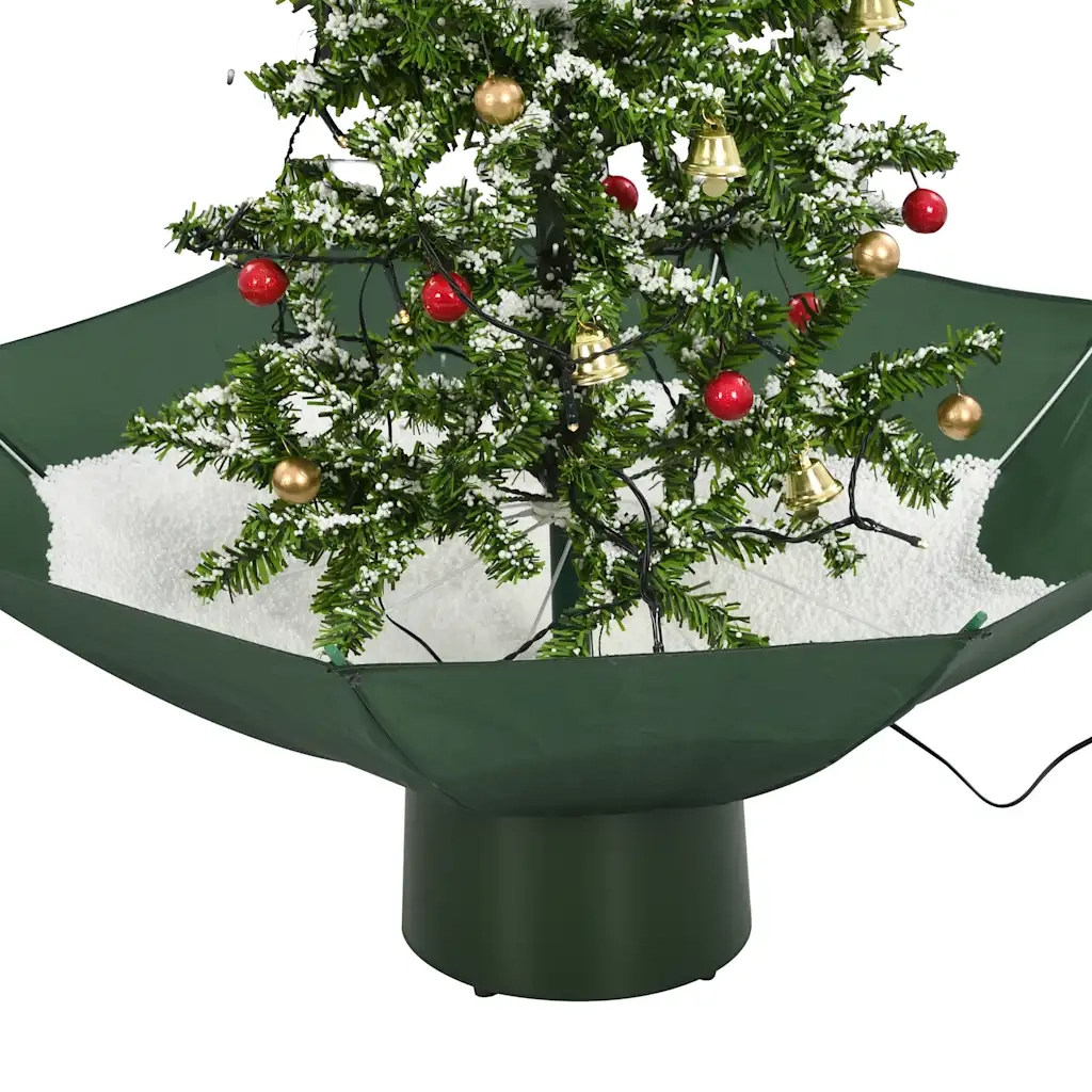 Albero di Natale con Neve e Base a Ombrellone Verde 75 cm cod mxl 18020