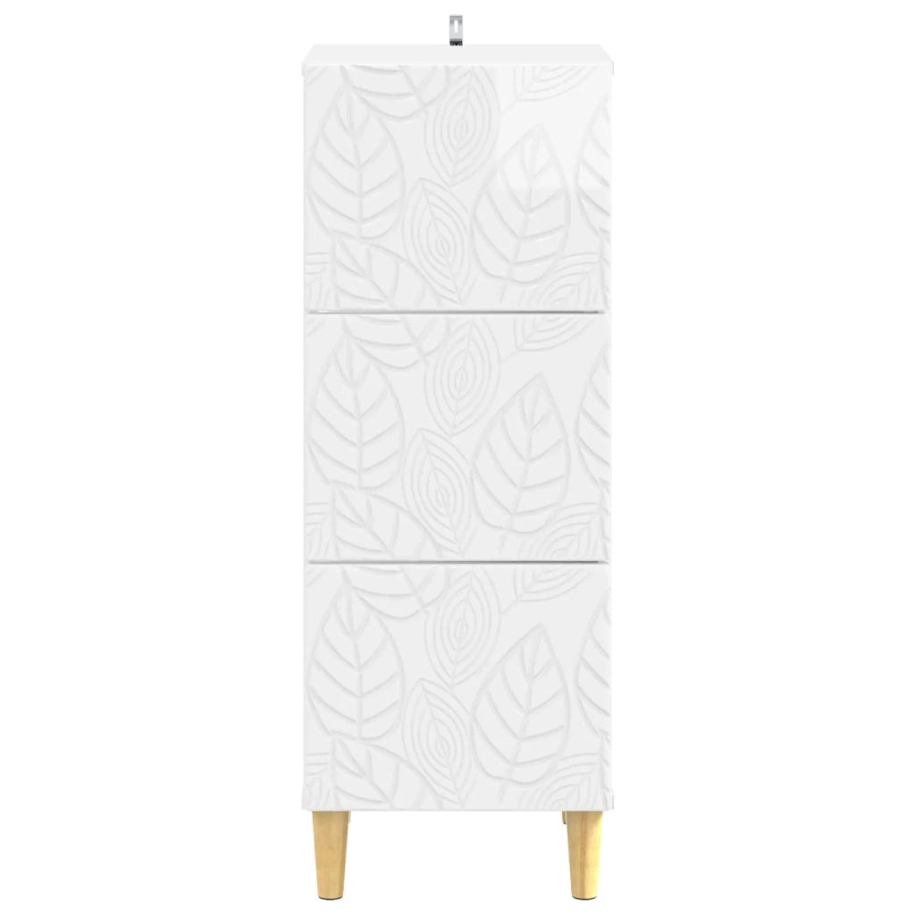 Mobile con Cassetti Bianco Lucido 33 x 34,5 x 90 cm 895079