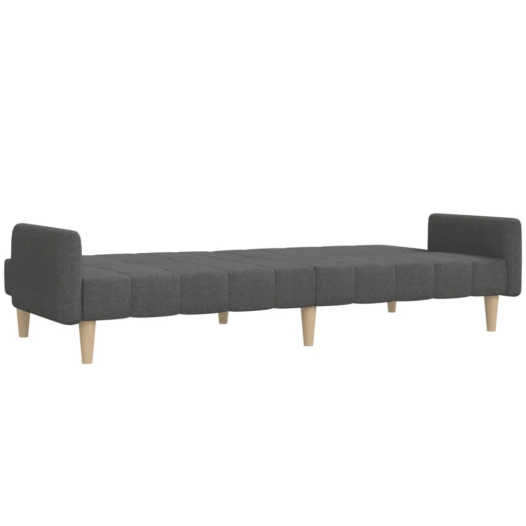 Divano Letto a 2 Posti Grigio Scuro in Tessuto 375759