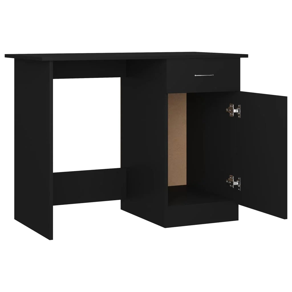 Scrivania tavolo postazione di lavoro mobile per computer studio 100 x 50 x 76 cm legno ingegnerizzato nero 02_0023889