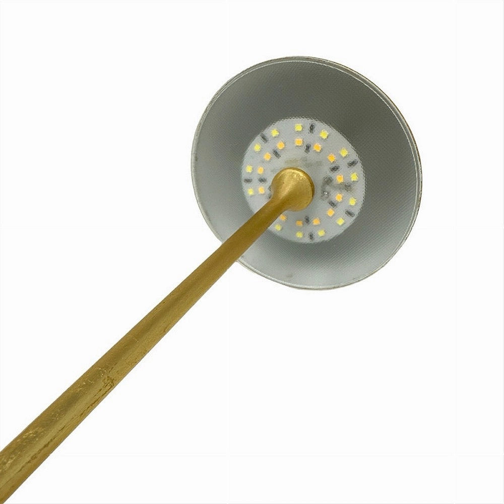 Trade Shop - Lampada Tavolo Ricaricabile Usb 10 Watt 3 Colorazione Di Luce Vari Colori D27-3c - Oro