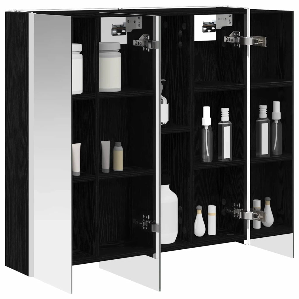 Mobiletto per specchio da bagno Rovere Nero 73.5 x 15.5 x 70 cm 889256