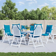 Cuscini Sedia con Schienale Alto 6 pz Blu Chiaro Tessuto Oxford