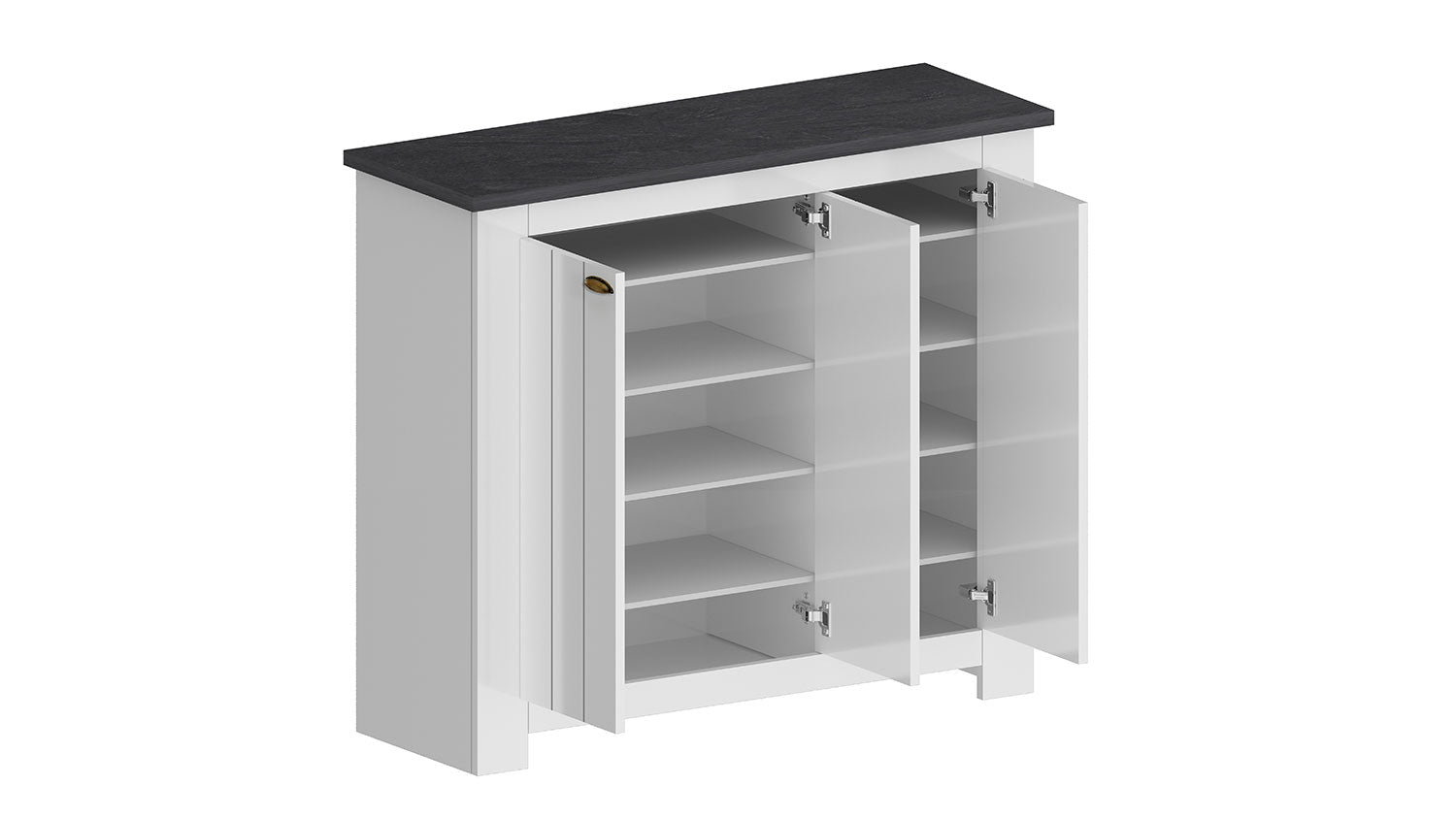 Scarpiera 3 Ante 114x42x100 cm Figo 3A Bianco Opaco/Report Grigio