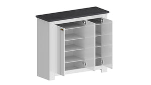 Scarpiera 3 Ante 114x42x100 cm Figo 3A Bianco Opaco/Report Grigio