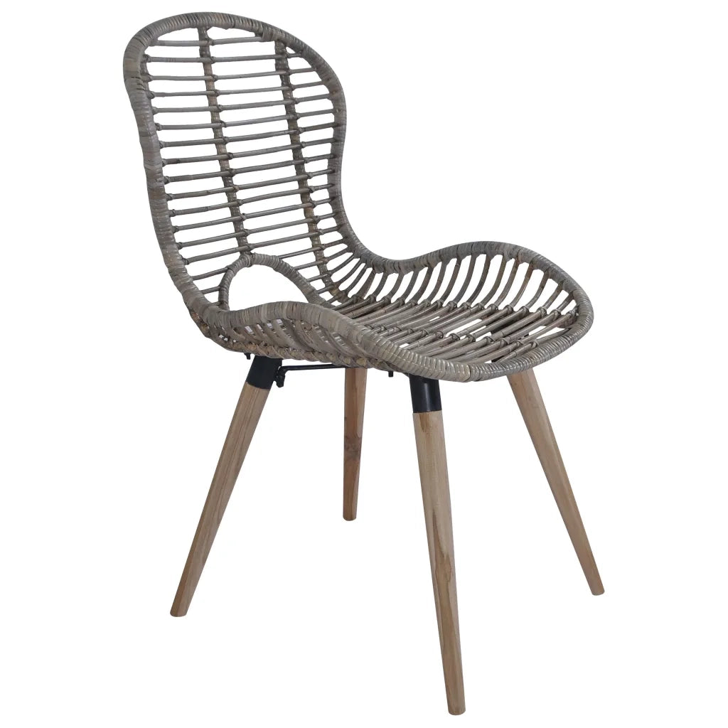 Sedie da Pranzo 4 pz Marroni in Rattan Naturale 246854