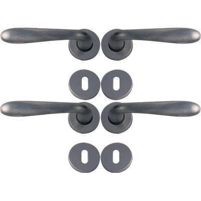 MANIGLIA GOCCIA CROMO ROSETTA FORO PATENT - ZAMA CROMO SATINATA Q8 CF=PZ 4