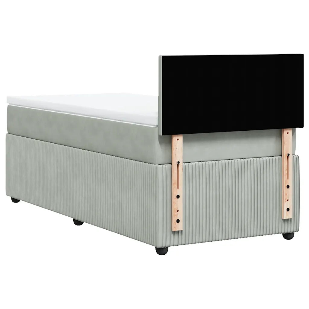 Giroletto a Molle con Materasso Grigio Chiaro 90x200 cm Velluto 3289932
