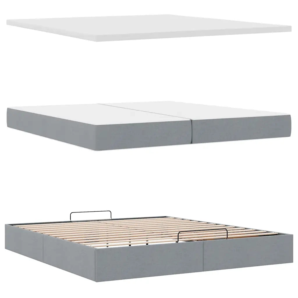 vidaXL Struttura Letto Pouf con Materassi 200x200 cm in Tessuto