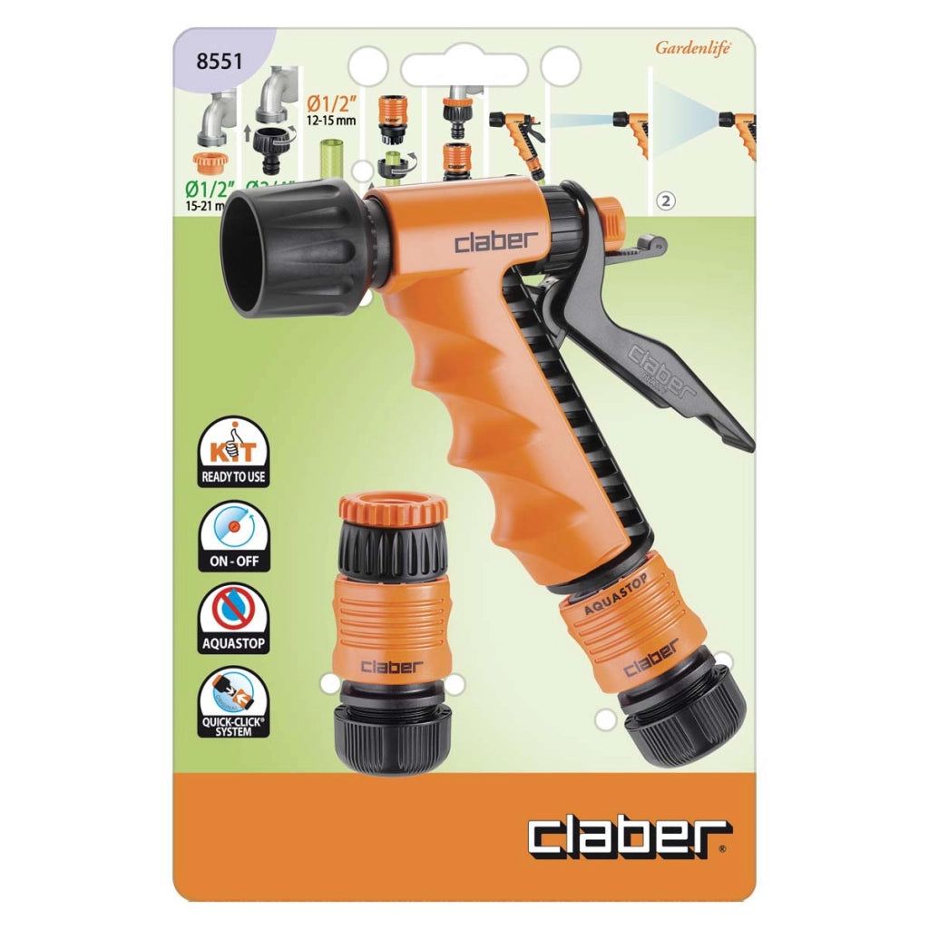 IDROPISTOLA A LANCIA CON STARTER KIT 1/2? IN BLISTER 8551 - 1 blister CLABER