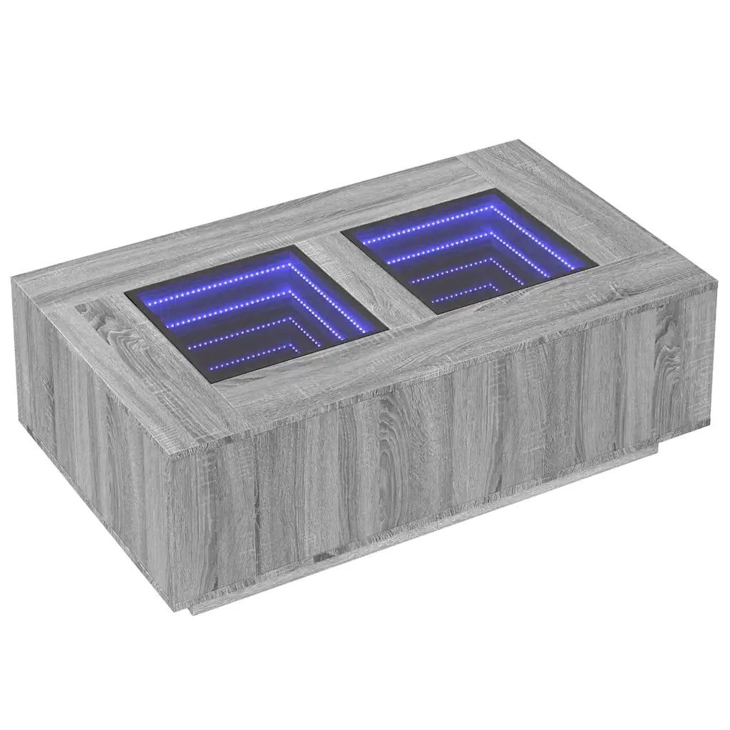 vidaXL Tavolino da Salotto con LED Infinity Rovere Sonoma 116x69x40 cm