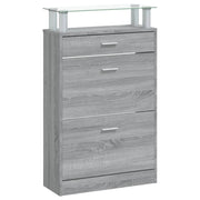 Scarpiera scarpiera mobile portaoggetti ingresso corridoio soggiorno Sonoma 63 x 24 x 104 cm multistrato grigio 02_0022085