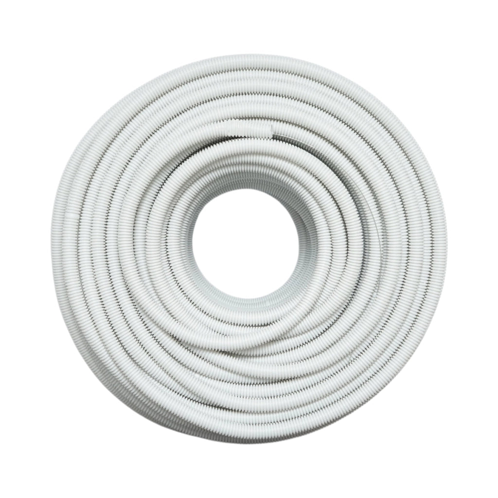 Tubo Corrugato 16mm con Tirafilo, polietilene HDPE 750N grigio 100m/rotolo