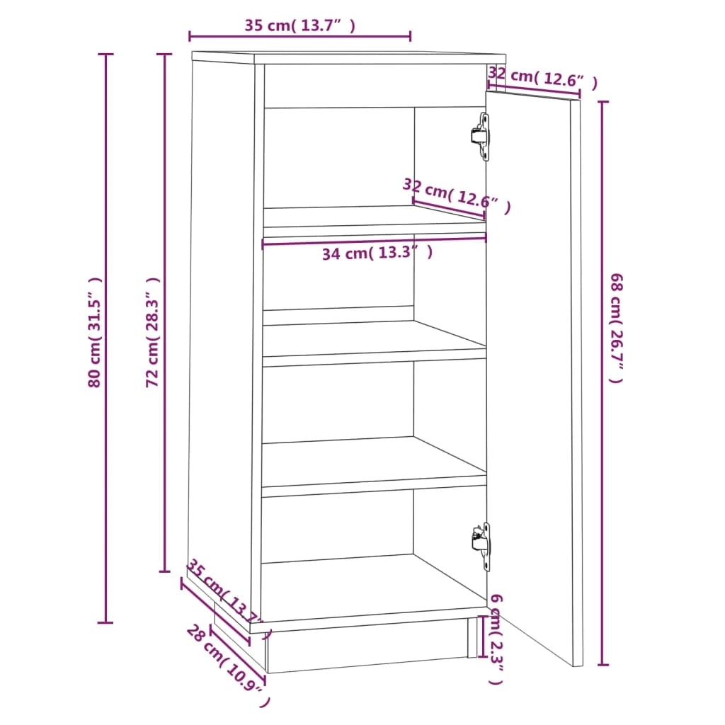 Scarpiera mobile contenitore per scarpe mobile per ingresso/corridoio/soggiorno 35 x 35 x 80 cm legno massello di pino marrone 02_0021352
