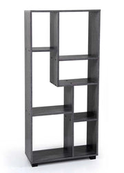 ERMES LIBRERIA IN LEGNO CON 7 VANI 60 X 24 X 127 CM COLORE WENGÈ