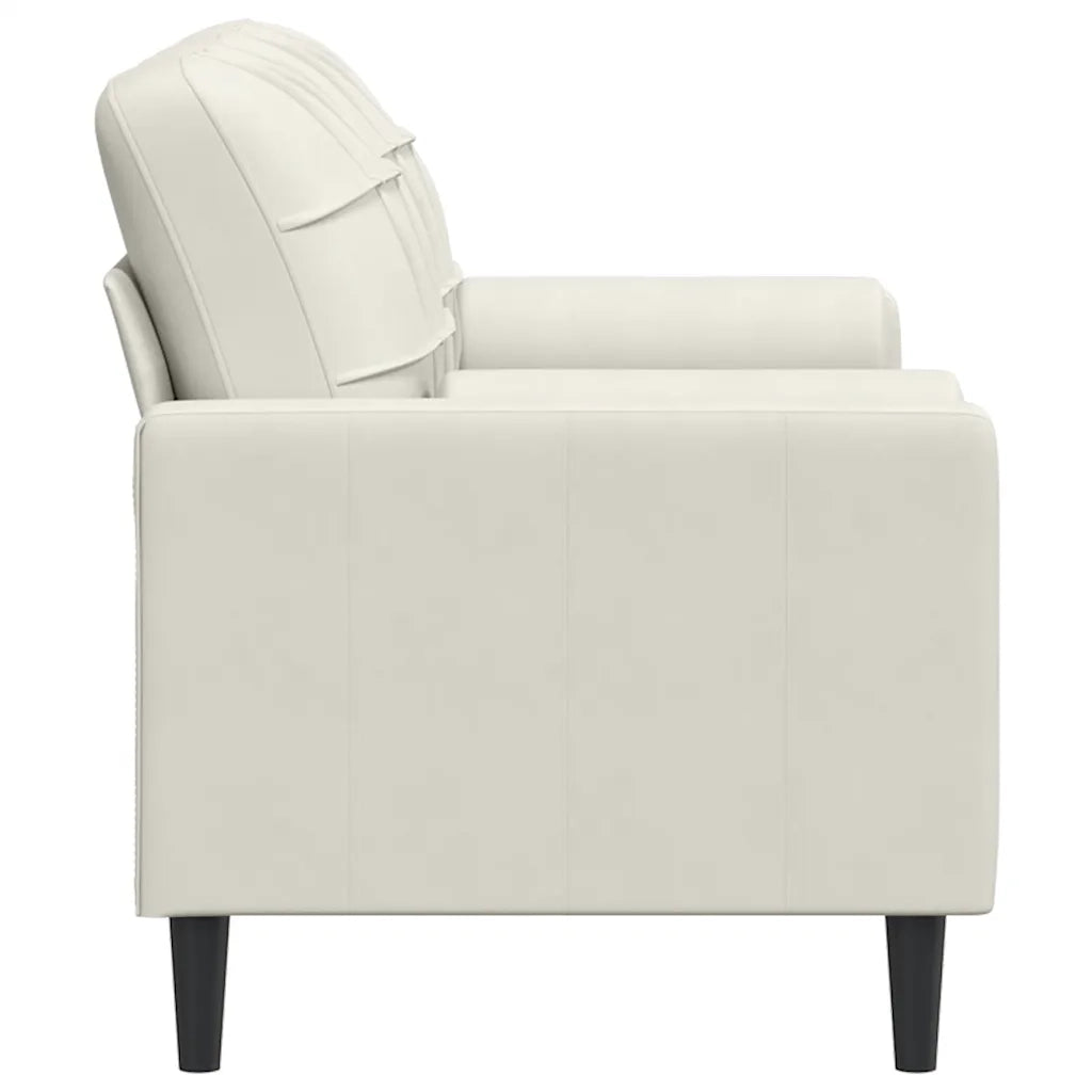 Divano a 2 Posti con Cuscini Crema 140 cm in Velluto 3278227
