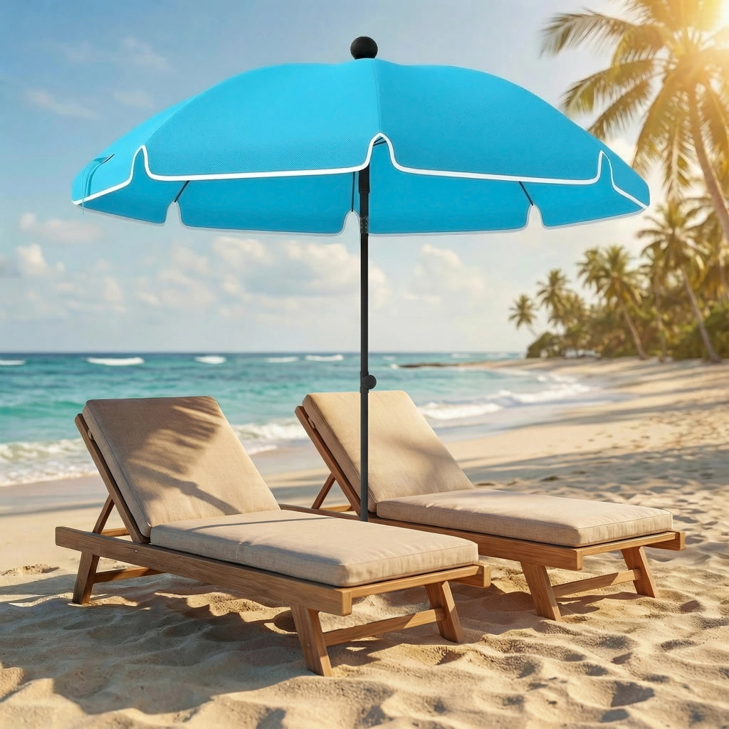 Ombrellone da spiaggia ?150 cm impermeabile pieghevole con sacchetto ¨C zephmum ¨C blu