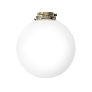 Kit Luce Vetro Bianco Grande Con Portalampada Bianco