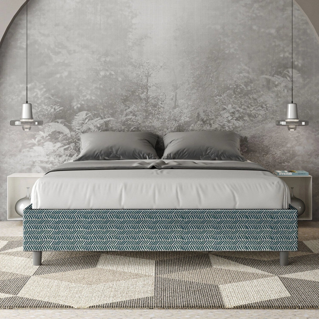 Letto Matrimoniale Sommier 160x200 cm Senza Rete Azelia Aragona 8 Blu