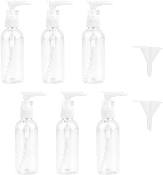 Set di flaconi da viaggio - Dispenser di flaconi - 6 pezzi - 100 ml - Plastica