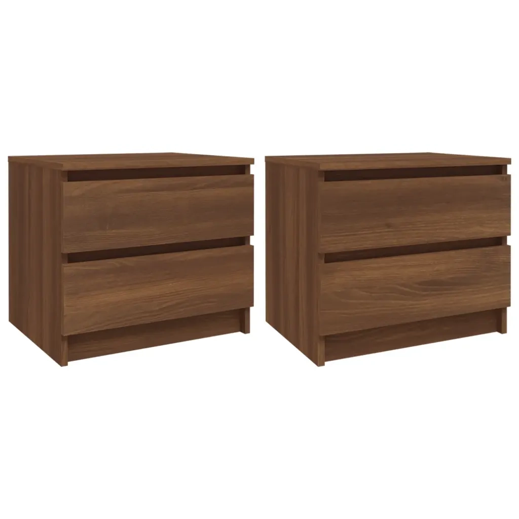 Comodini Rovere Marrone 2 pz 50x39x43,5 cm in Legno Multistrato cod mxl 30369