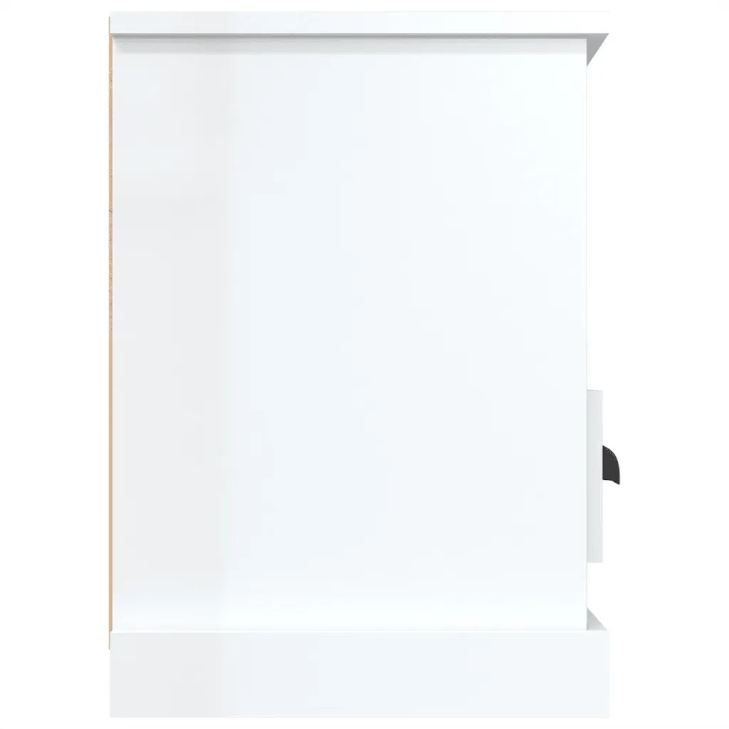 Mobile Porta TV Bianco Lucido 100x35x50 cm in Legno Multistrato 816290