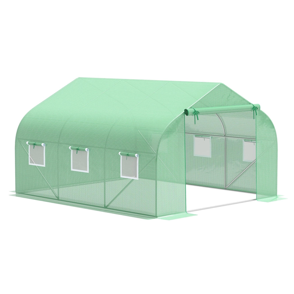 Serra Tunnel da Giardino ¨C zephmum ¨C 3.5x3x2 m Acero Galvanizzato Bache PE Verde