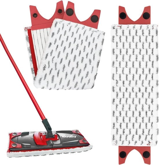 Set di spazzole per pavimento - 2 pezzi - 46 x 14 cm copertura di microfibra e cotone - spazzole per pulire pavimenti