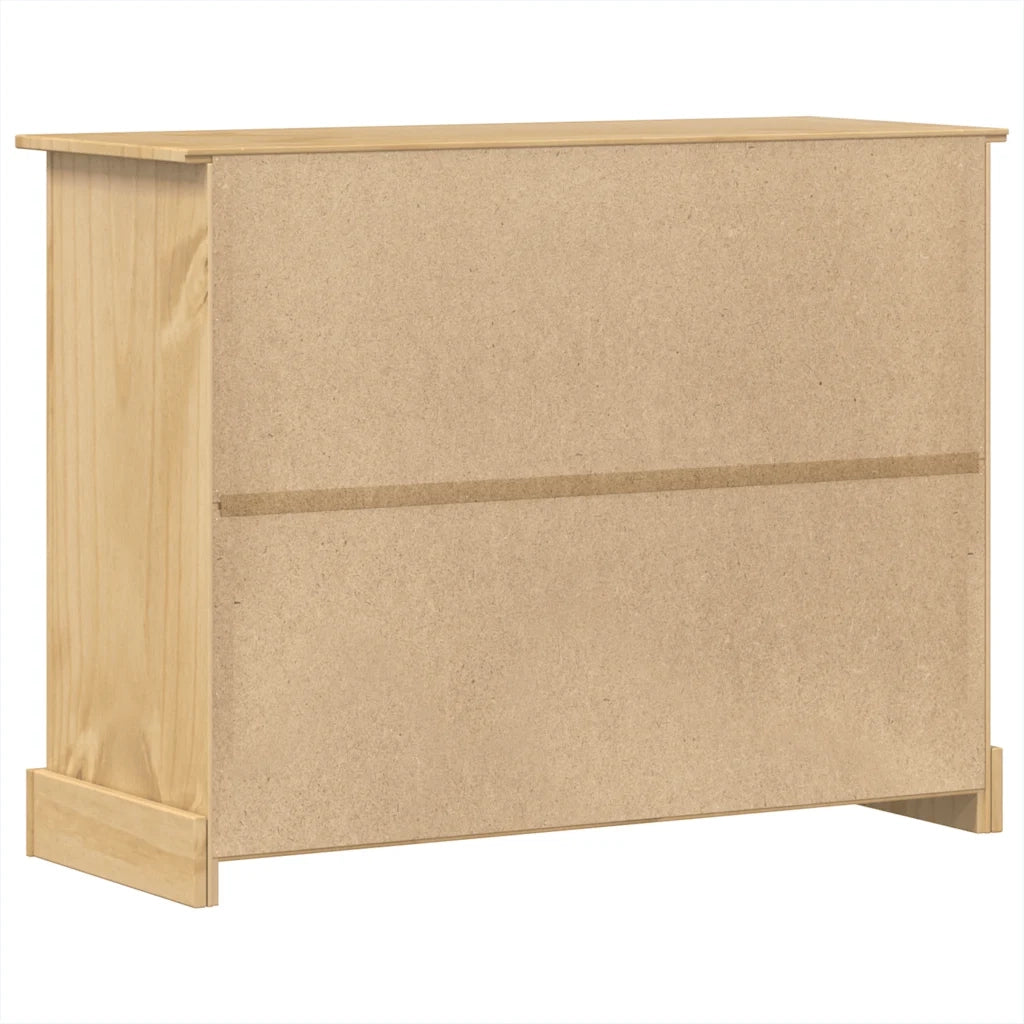 Cassettiera Corona 112x48x91 cm in Legno Massello di Pino