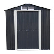 Casetta da giardino in metallo 195x131 cm – Capanno con superficie 2,55 m² – Tetto due falde – Doppia porta 75 cm – AM2013.2 Foresta