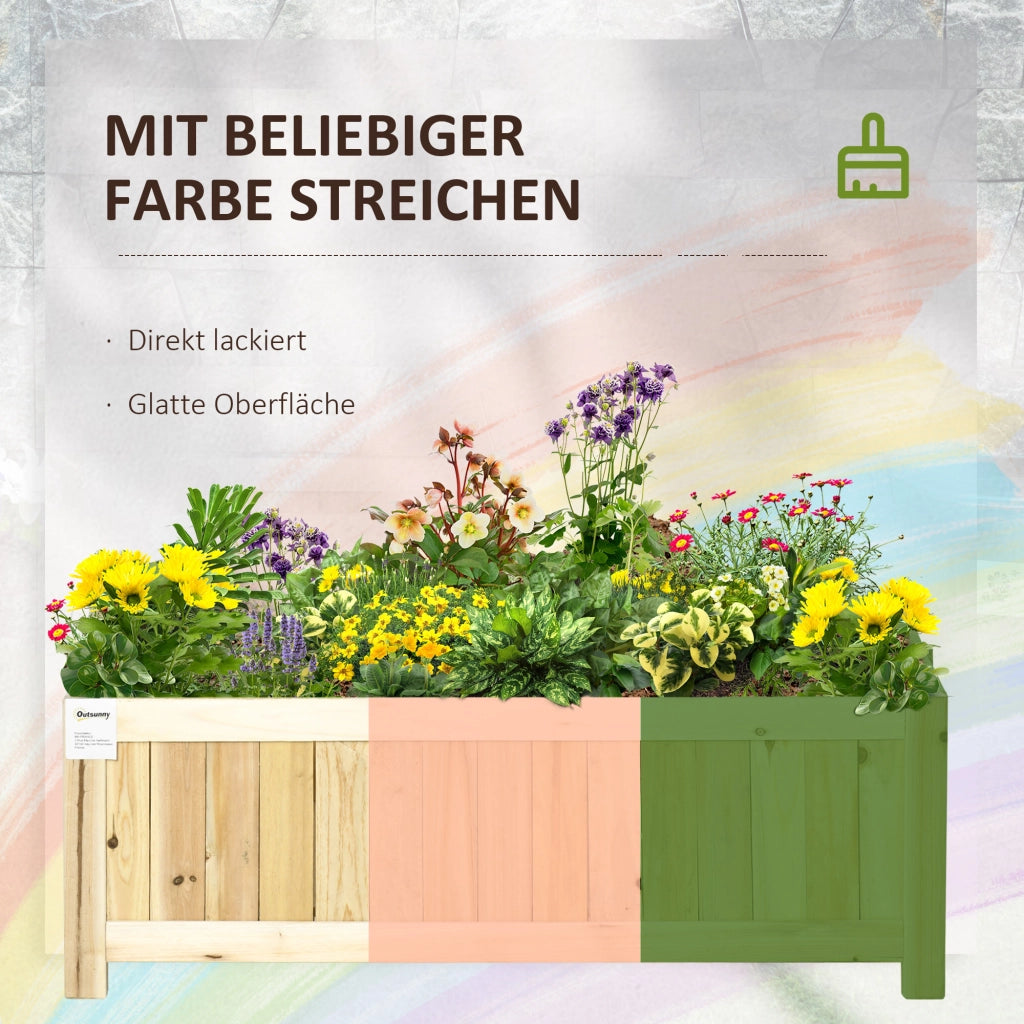 Vaso Rialzato Pieghevole in Legno Massello per Giardino ¨C zephmum ¨C Naturale 70x30x25