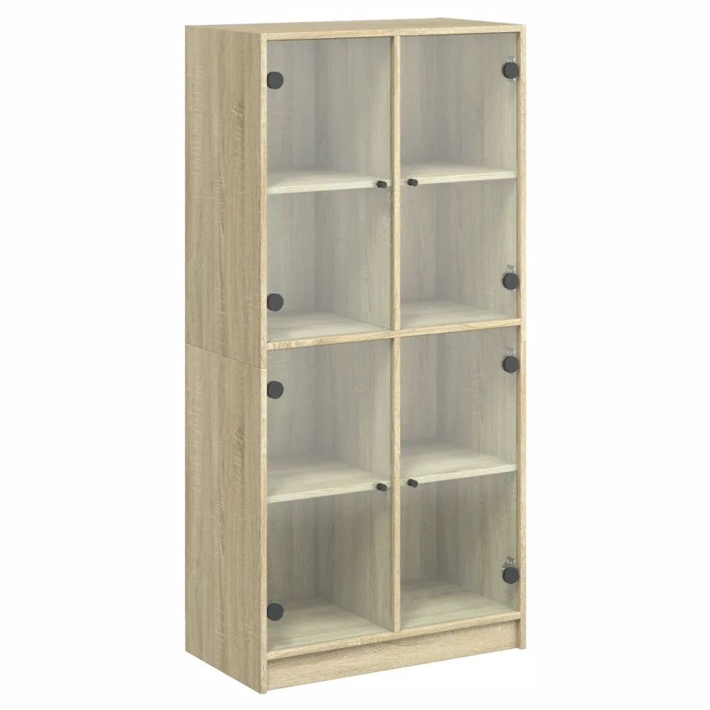 Credenza | Madia | Buffet da pranzo | Armadio da pranzo con Ante Rovere Sonoma 68x37x142 cm Legno Multistrato