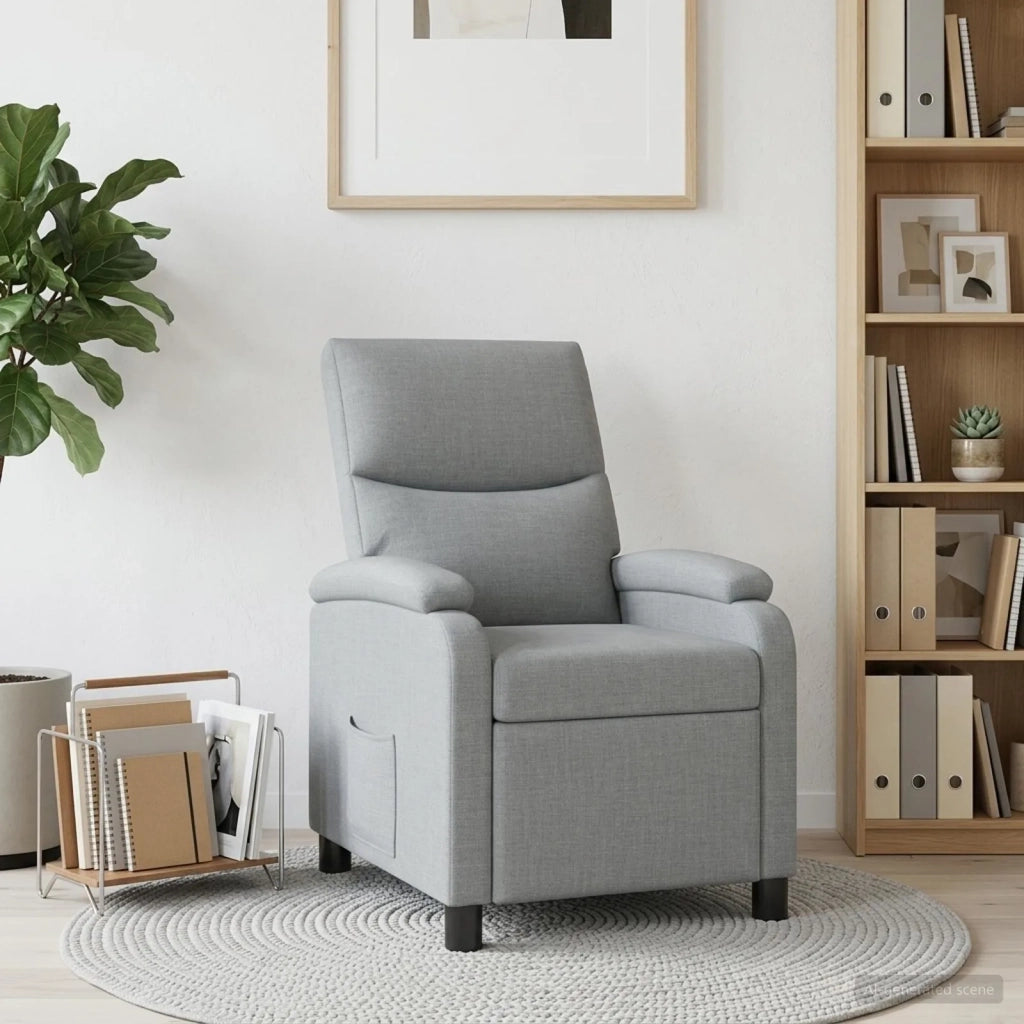 Divano Sedia-Poltrona reclinabile Grigio Chiaro Tessuto 949940