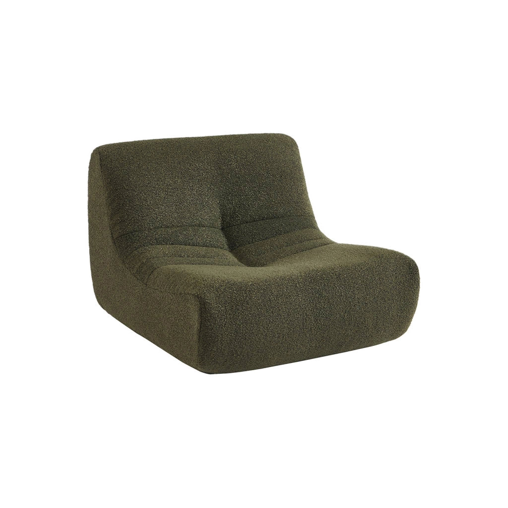 Poltroncina per bambini in bouclé testurizzato 1 posto, verde kaki