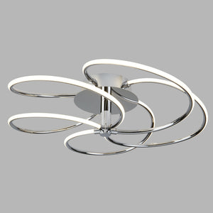 Lampadario Contemporaneo Bardot Acciaio Cromo Policarbonato Led 39,6W 3000K