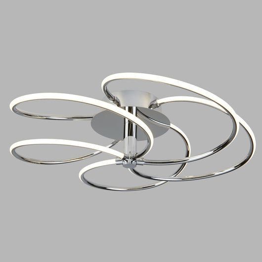 Lampadario Contemporaneo Bardot Acciaio Cromo Policarbonato Led 39,6W 3000K