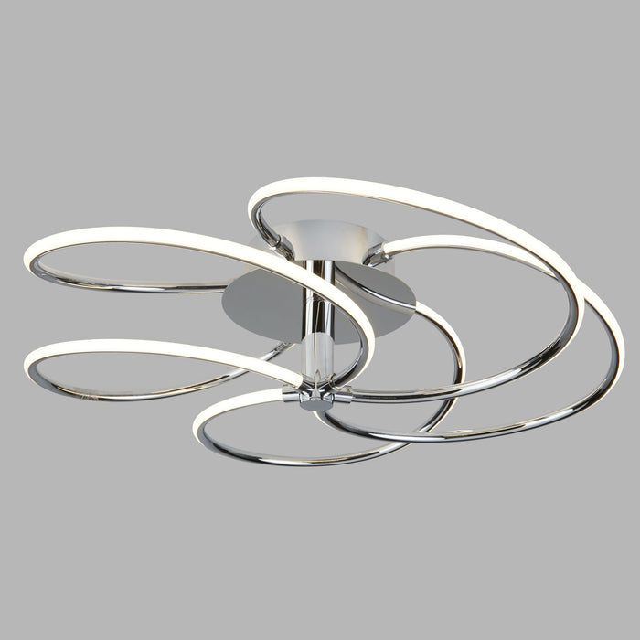 Lampadario Contemporaneo Bardot Acciaio Cromo Policarbonato Led 39,6W 3000K