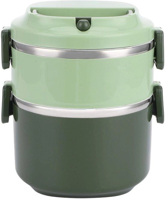 Lunchbox Isolante Ronde in Acciaio Inossidabile 304 e PP - Per Lavoro/Sport/Picnic - Con Gomma D'arresto