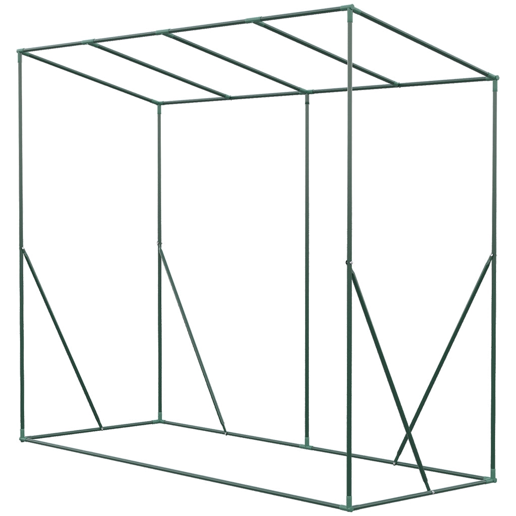 Serra da Giardino in PE e Acciaio con 4 Picchetti, 2 Finestre e Copertura Rinforzata, 200x77x148-169cm