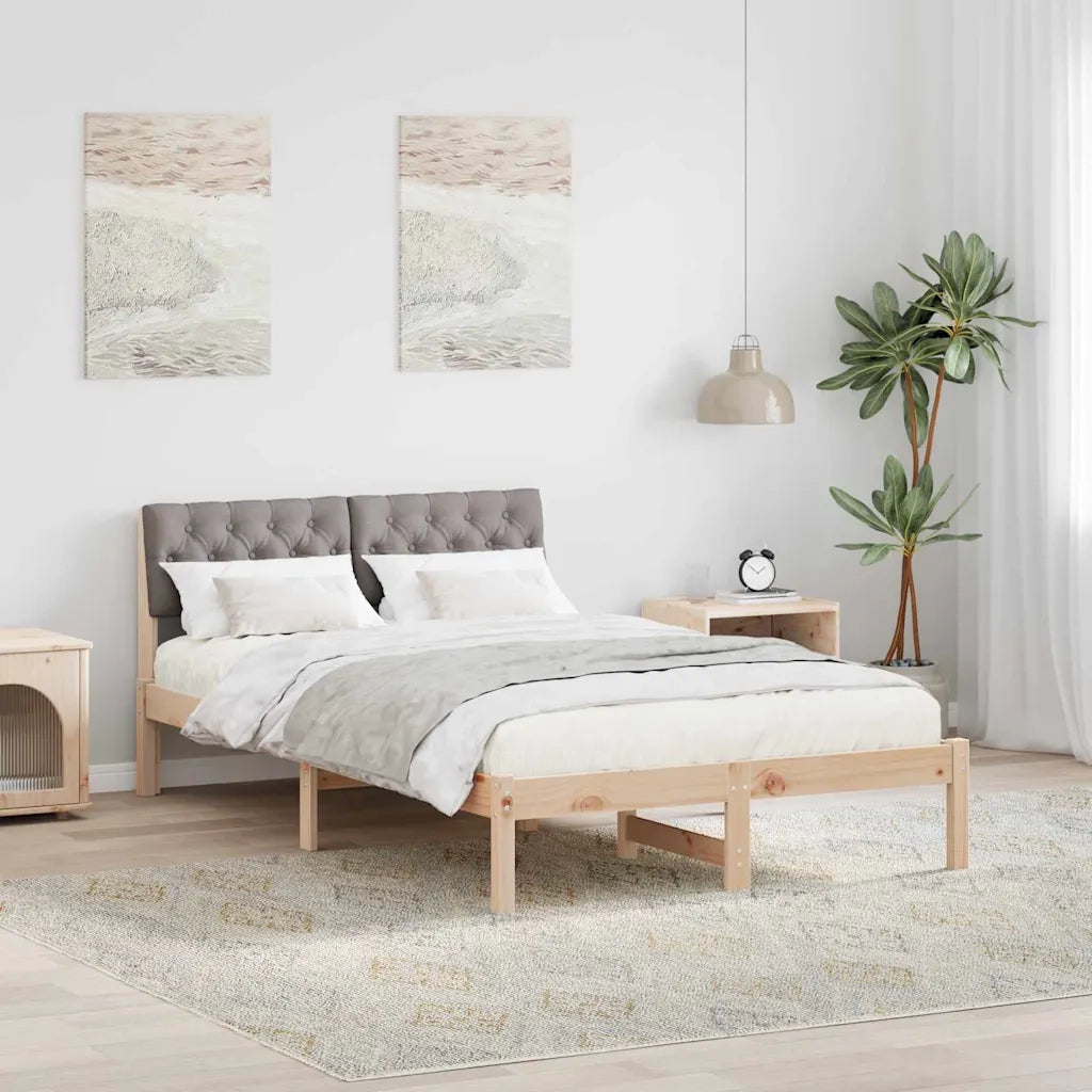 Struttura del Letto con testiera Marrone e taupe 120 x 200 cm