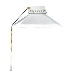 Kit Luce Vetro Bianco Piccolo Con Portalamapada Cromo Lucido