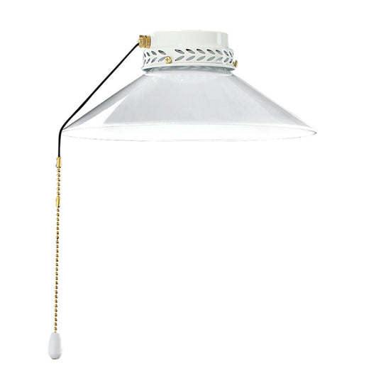 Kit Luce Vetro Bianco Piccolo Con Portalamapada Cromo Lucido