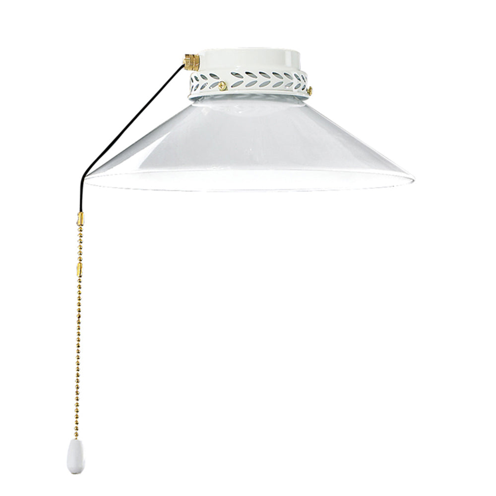 Kit Luce Vetro Bianco Piccolo Con Portalamapada Ottone Brunito