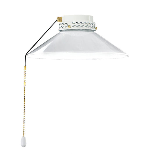 Kit Luce Vetro Bianco Piccolo Con Portalamapada Ottone Brunito