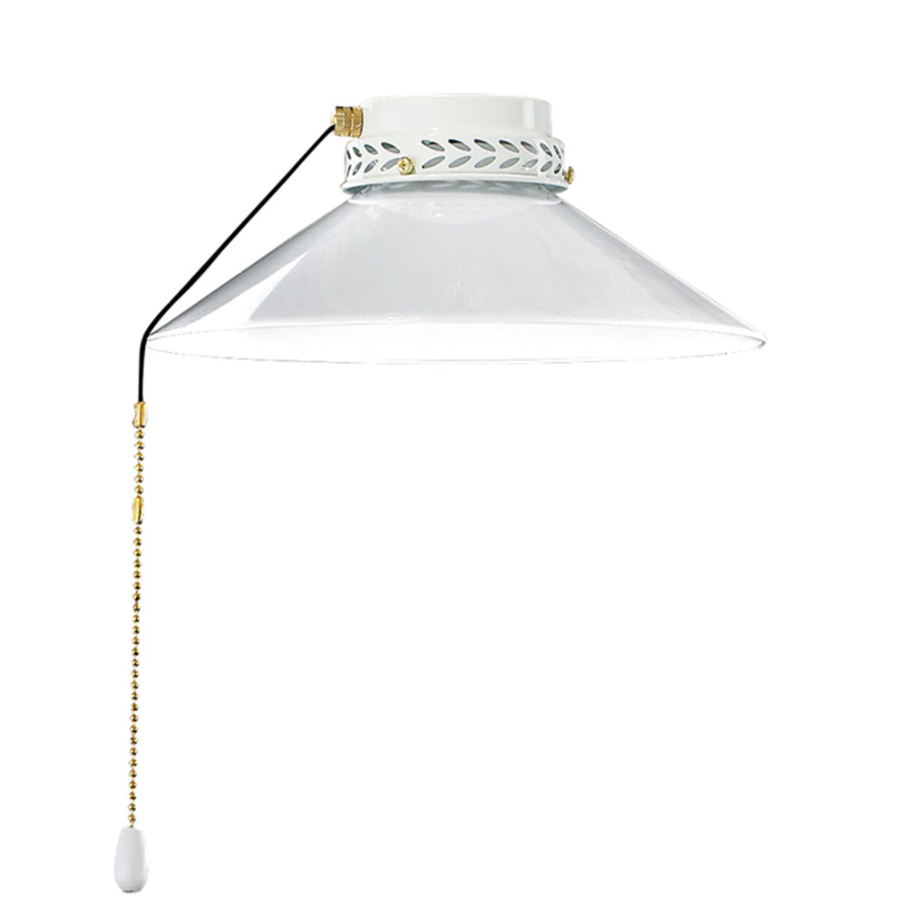 Kit Luce Vetro Bianco Piccolo Con Portalamapada Ottone Lucido