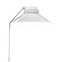 Kit Luce Vetro Bianco Piccolo Con Portalamapada Ottone Lucido